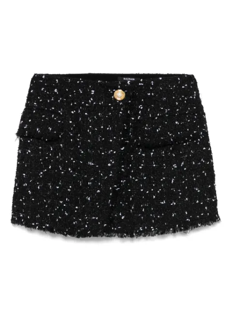Balmain tweed mini skirt Black EF0LA514XL06