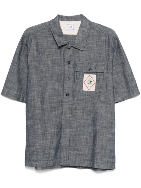 C.P. Company logo-patch shirt Blue 18CMSH151A110065WD17