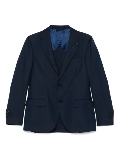Lardini brooch-detail blazer Blue ES516AEEQSK62516