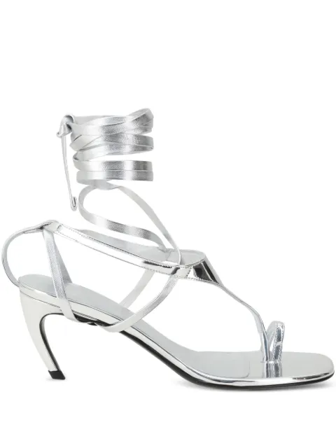 The Attico 65mm customizable sculptural-heel sandals Silver 250WSH00865EEE105AA