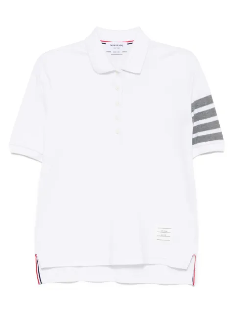 Thom Browne classic pique 4 bar short-sleeved polo top White FJP052G07976