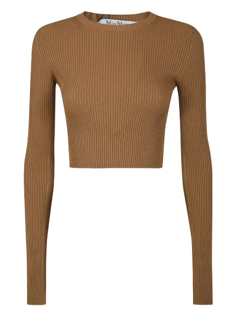 Max Mara ribbed long-sleeve top Brown 2511361243600