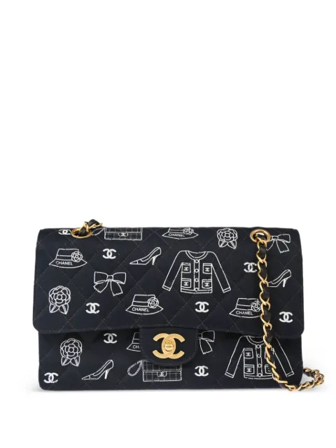 CHANEL Pre-Owned 2002 medium Classic Double Flap shoulder bag Blue 7853528