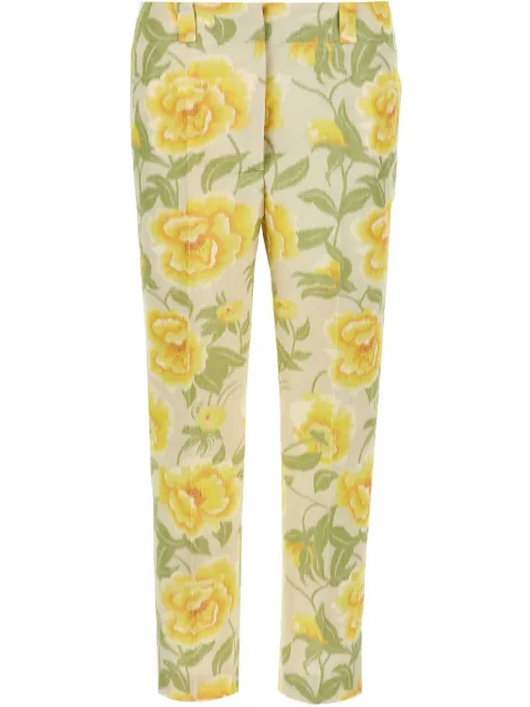 Kenzo Peonies-print trousers Neutrals FF52PA0939O1