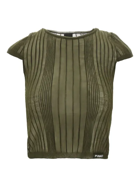 PINKO pleated short-sleeve top Green 104773A1ND