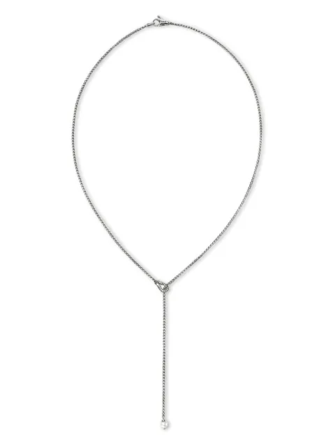 John Hardy sterling silver Surf Y diamond and pearl necklace Silver NBP895002DI