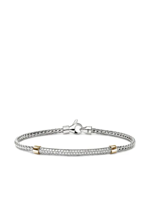 John Hardy 14k yellow gold and sterling silver braided-chain diamond bracelet Silver BUZZP988662DI
