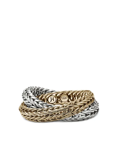 John Hardy 14K yellow gold and sterling silver Kami Chain Crossover ring Silver RZZ900825