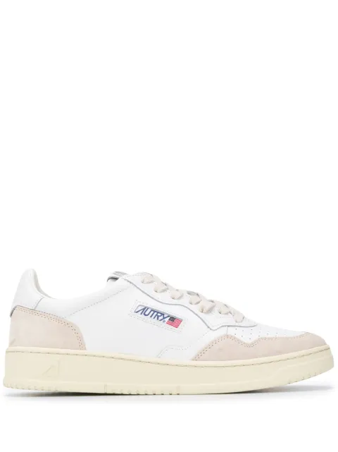 Autry MEDALIST low sneakers in white leather and beige suede White AULMLS33