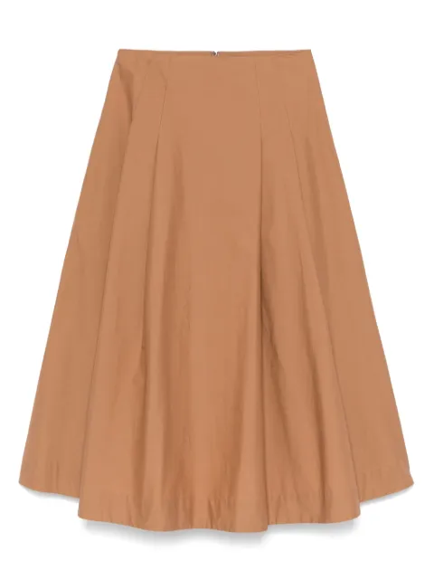 Nude pleat-detail midi skirt Brown 1103E25237