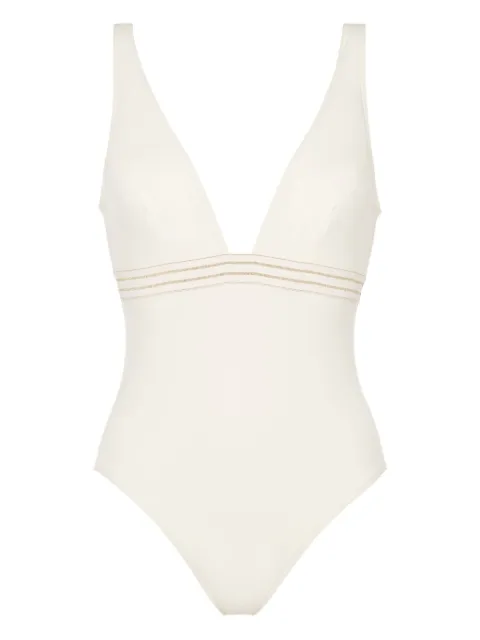 ERES Sillage plunge-neck swimsuit White 012517