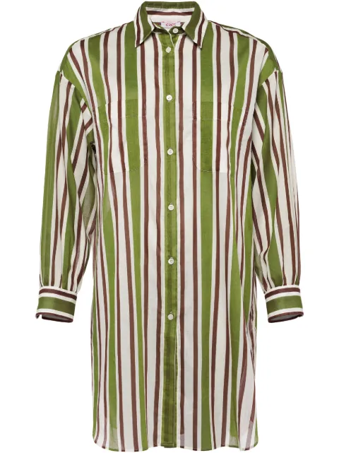 ERES Season striped shirt Green 272516