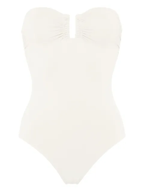 ERES Cassiopée ruched bandeau swimsuit White 011406