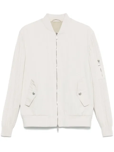 Eleventy gabardine bomber jacket Neutrals K75GBTK37TES0K252