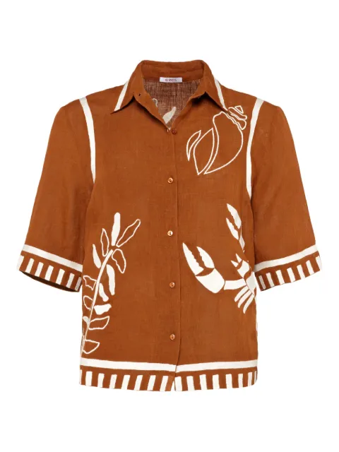 ERES Crab button-up shirt Brown 272520