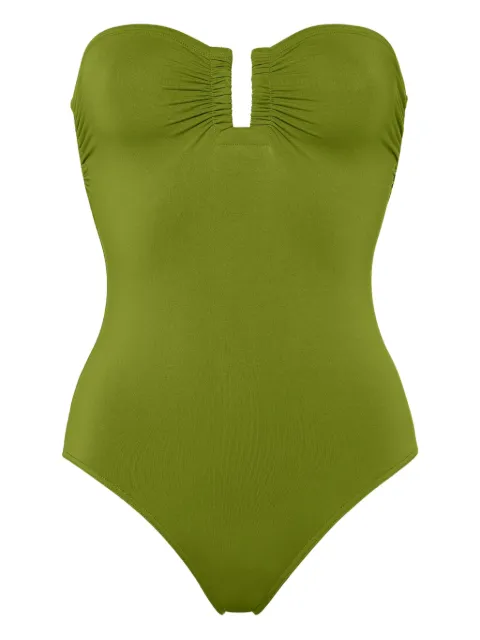 ERES Cassiopée strapless ruched swimsuit Green 011406