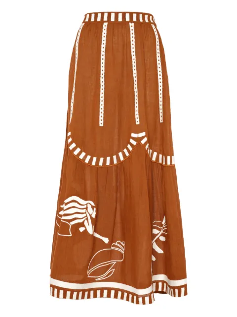 ERES Starfish maxi skirt Brown 242508