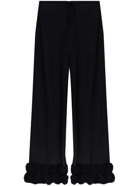 Oséree floral-appliqué trousers Black FPS250
