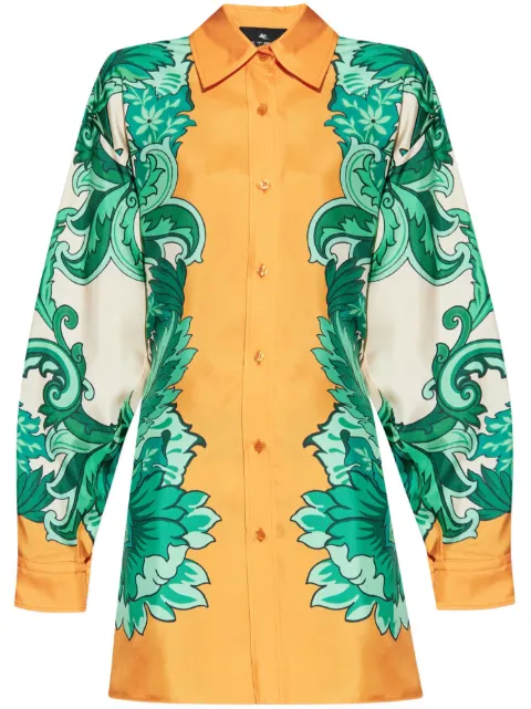ETRO floral-print gathered shirt Orange WRIA005699SP1E7
