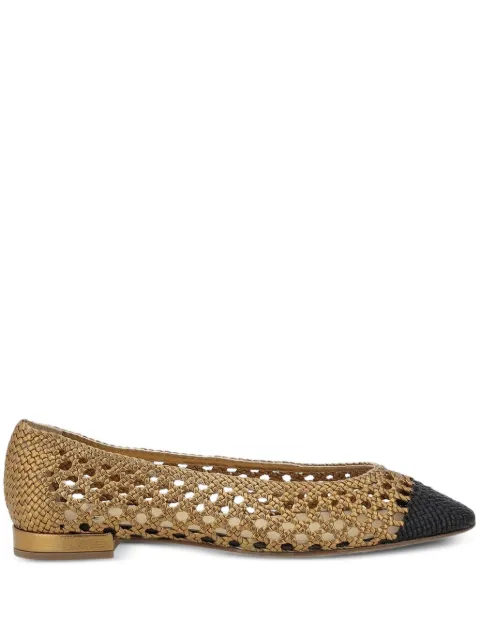 Francesco Russo woven ballerina shoes Gold R1P955N200