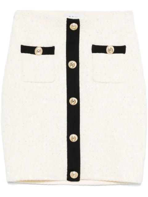 Self-Portrait sequin-embellished knitted mini skirt White SS25019SKC