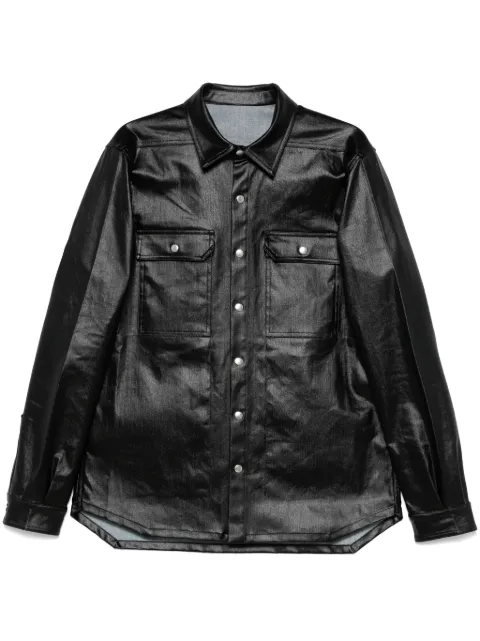 Rick Owens coated overshirt Black RU01E5729SCT