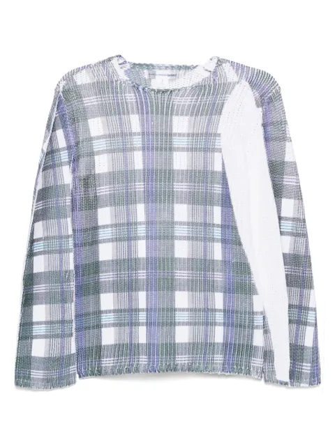 Comme Des Garçons Shirt tartan check-print jumper Blue FON003