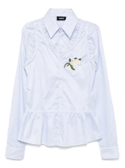 EGONlab. striped cotton shirt Blue SS25SH002