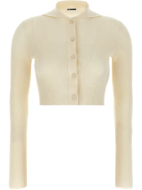 Jil Sander ribbed-knit cardigan Neutrals J02HP0031J14770