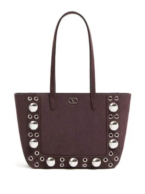 Valentino Garavani Nellcôte mini suede shopping bag Brown WB0R89JET