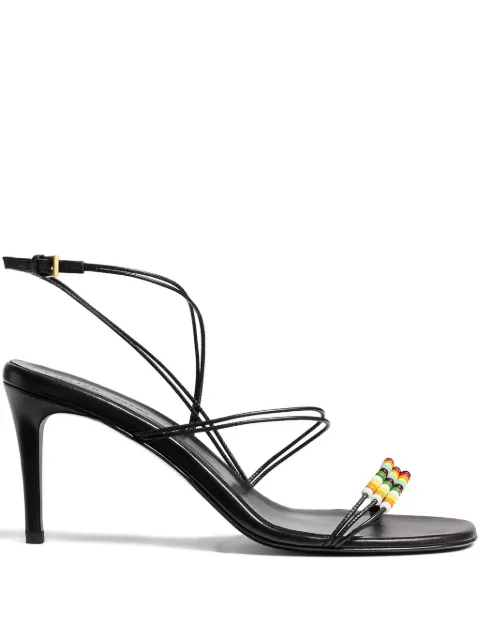 KHAITE Loop beaded sandals Black F3080931283
