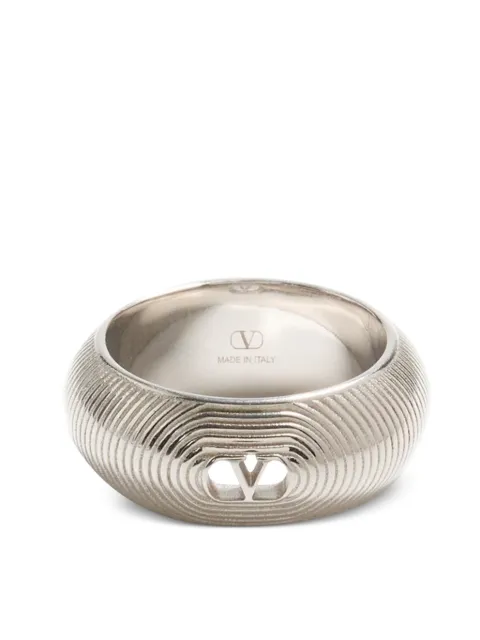 Valentino Garavani Ovalette metal ring Silver YJ0AM7MET