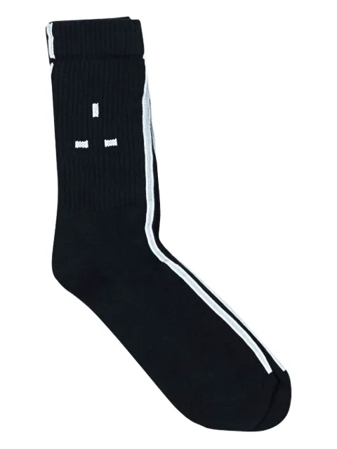 MAINS logo-intarsia socks Black SO01BLKBLACKWHITELOGO