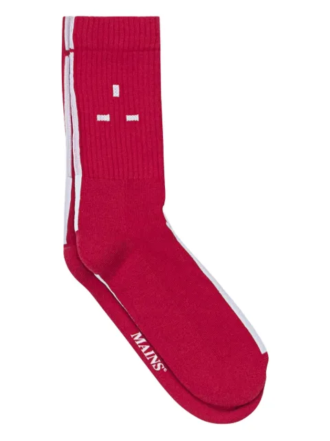 MAINS logo-detailed socks Red SO01REDREDWHITELOGO