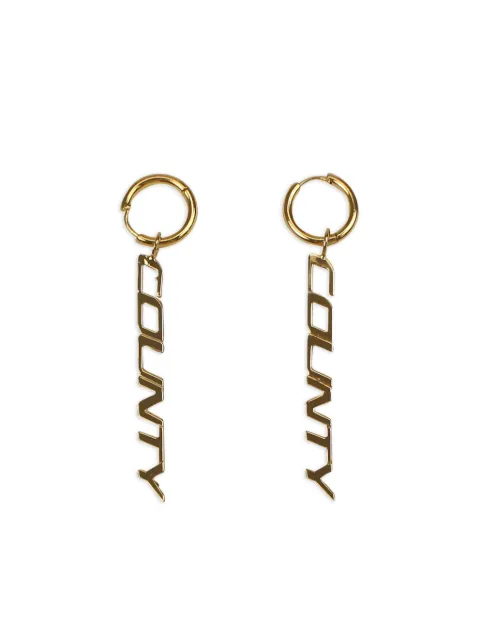 COUNTY OF MILAN County pendant hoop earrings Yellow CWOD005S20MET0017600