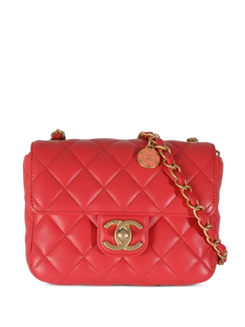 CHANEL Pre-Owned mini square Classic Flap shoulder bag Red 144488