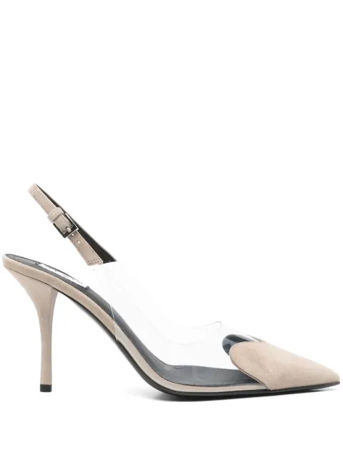 Alaïa Le Cœur transparent-panel slingback pumps Neutrals AA3E083CK318