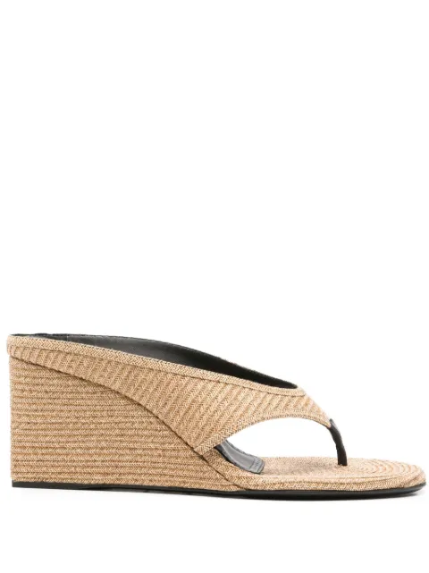 Alaïa 75mm leather wedge sandals Neutrals AA3M105TK054