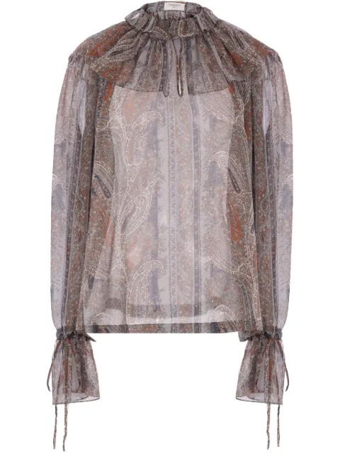 Saint Laurent paisley-print silk blouse Neutrals 819584Y3K58