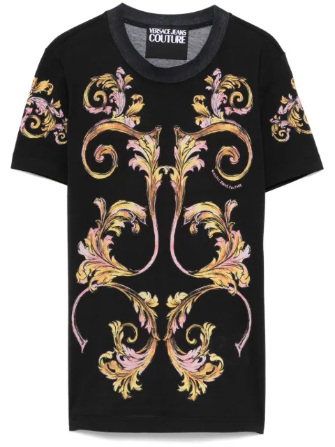 Versace Jeans Couture Barroco-print T-shirt Black 78HAH6P8JS472