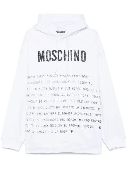 Moschino text-print hoodie White 251ZZ17070228