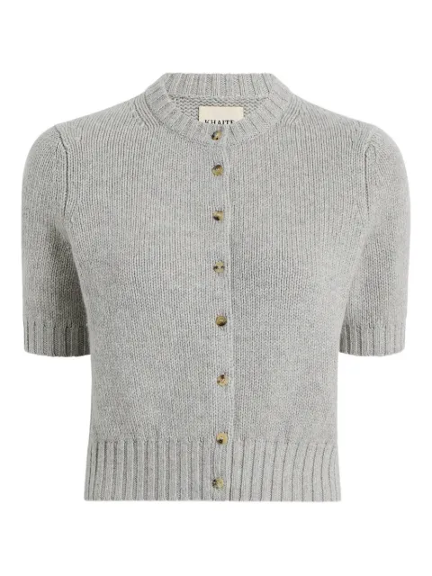 KHAITE short-sleeve button-up cardigan Grey 9608615242
