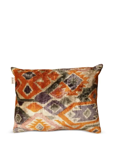 Les-Ottomans silk velvet cushion (50cm x 40cm) Green V74840X50S