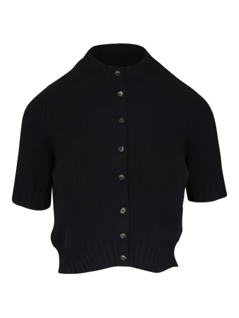 KHAITE short-sleeve button-up cardigan Black 9608615200