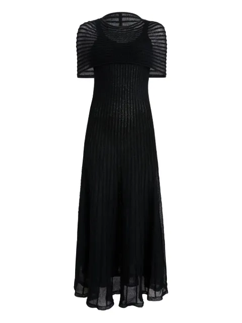 KHAITE Thora striped dress Black 9774125200