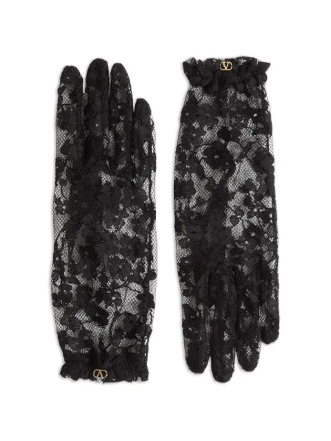 Valentino Garavani VLogo signature lace gloves Black WGD00HNDQ