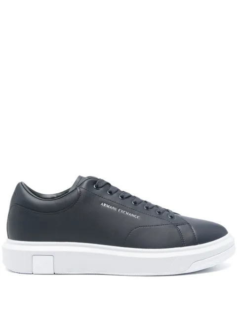 Armani Exchange logo-print leather sneakers Blue XUX123XV534