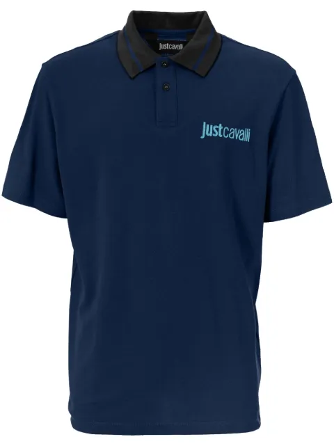 Just Cavalli logo-embroidered polo shirt Blue 78OAGT15CJ506