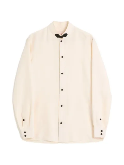 Valentino Garavani silk Shantung shirt with toggle Neutrals VABSI09E2