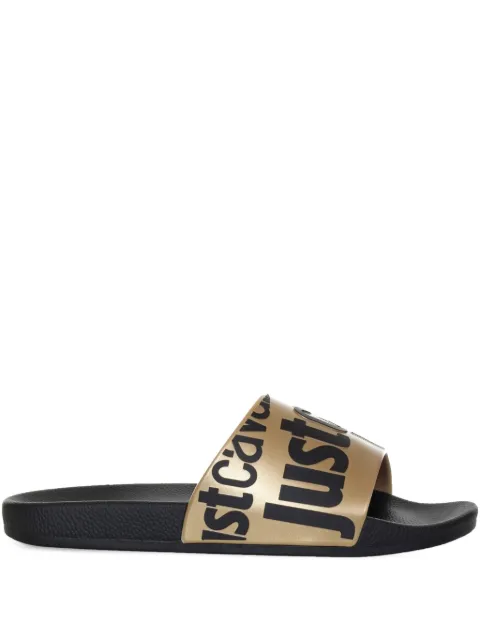 Just Cavalli logo-print slides Gold 78QA3SZ1ZS785